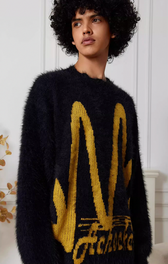 Achock M Letter Knit Sweater