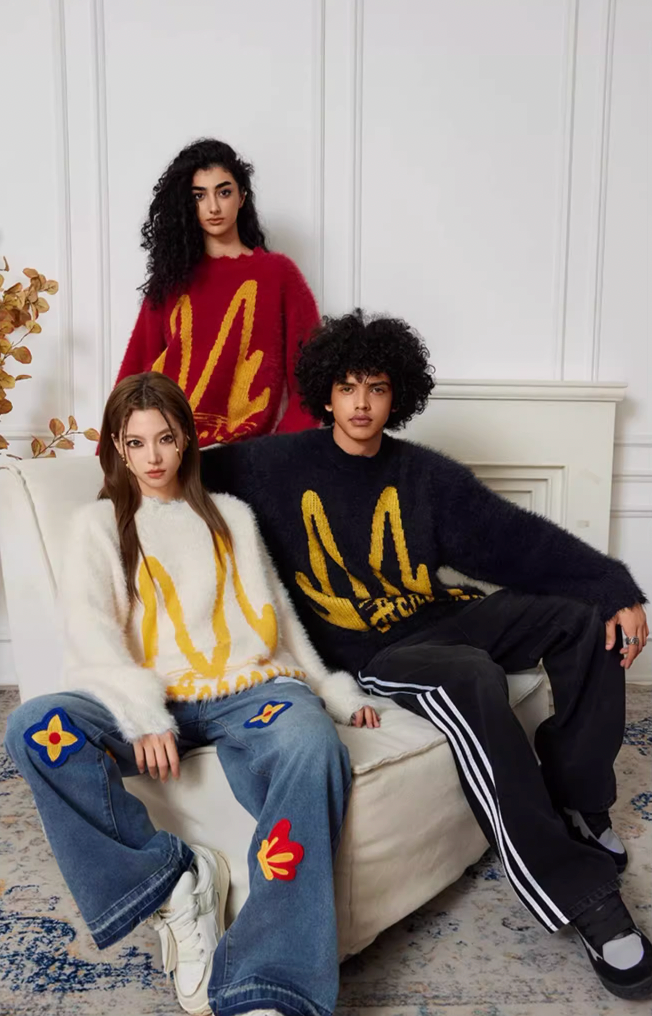 Achock M Letter Knit Sweater