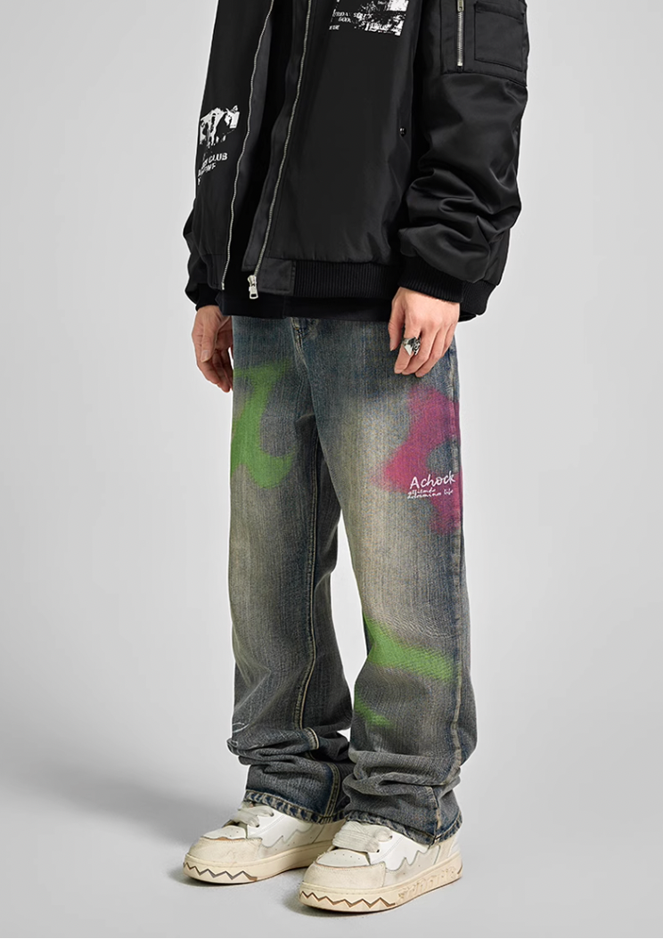 Achock Paint Color Spray Denim Jeans
