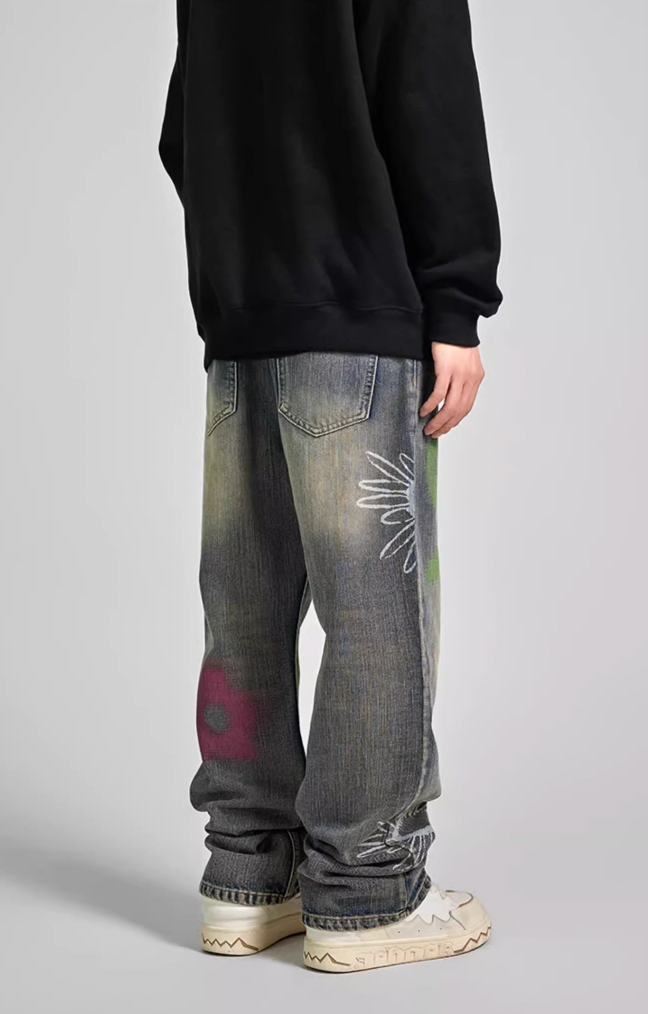 Achock Paint Color Spray Denim Jeans