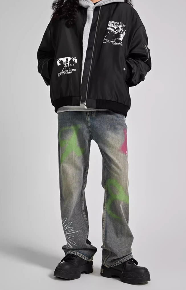 Achock Paint Color Spray Denim Jeans