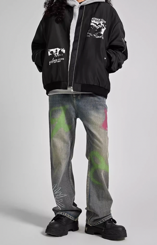 Achock Paint Color Spray Denim Jeans