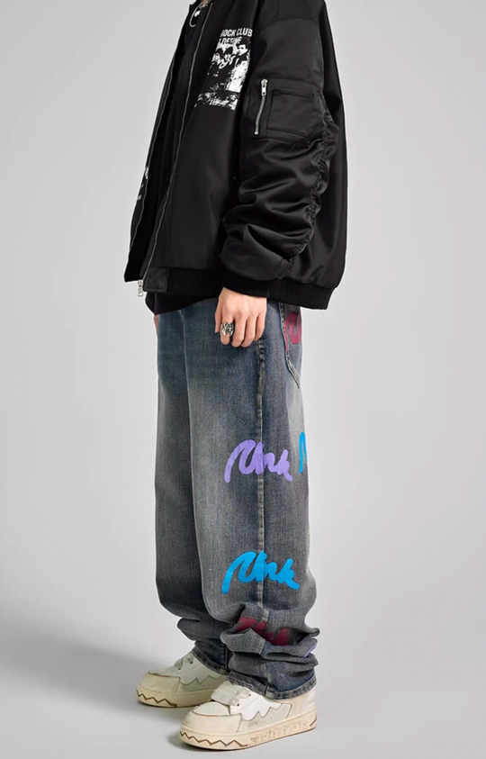 Achock Colorful Bubble Print Denim Jeans | Face 3 Face