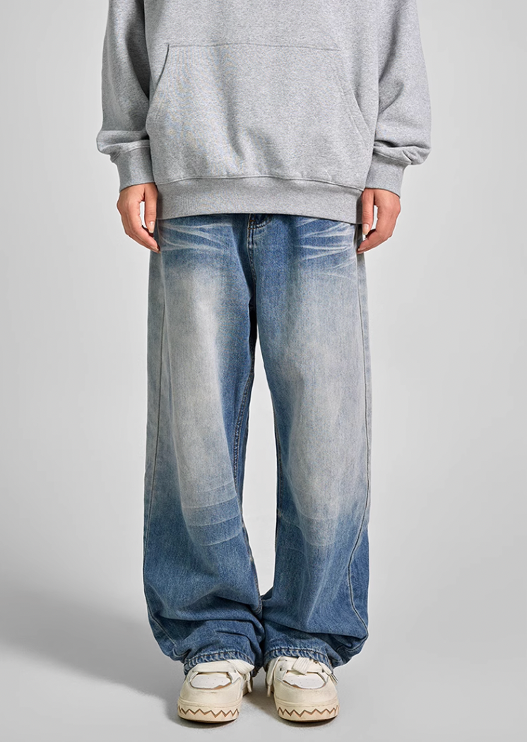 Achock Heavy Duty Washed Wide Leg Denim Jeans | Face 3 Face