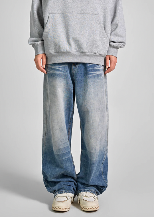 Achock Heavy Duty Washed Wide Leg Denim Jeans | Face 3 Face