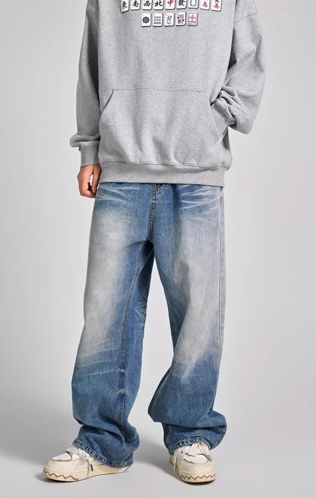 Achock Heavy Duty Washed Wide Leg Denim Jeans | Face 3 Face