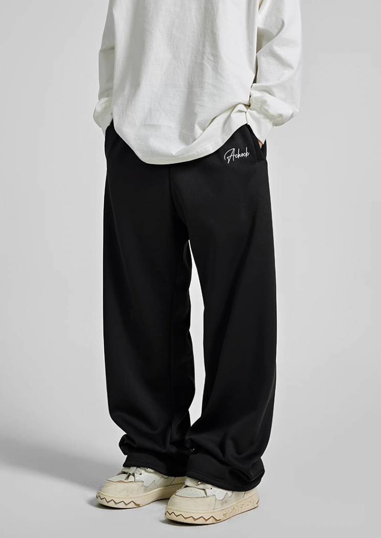 Achock Logo Embroidery Basic Sports Sweat Pants