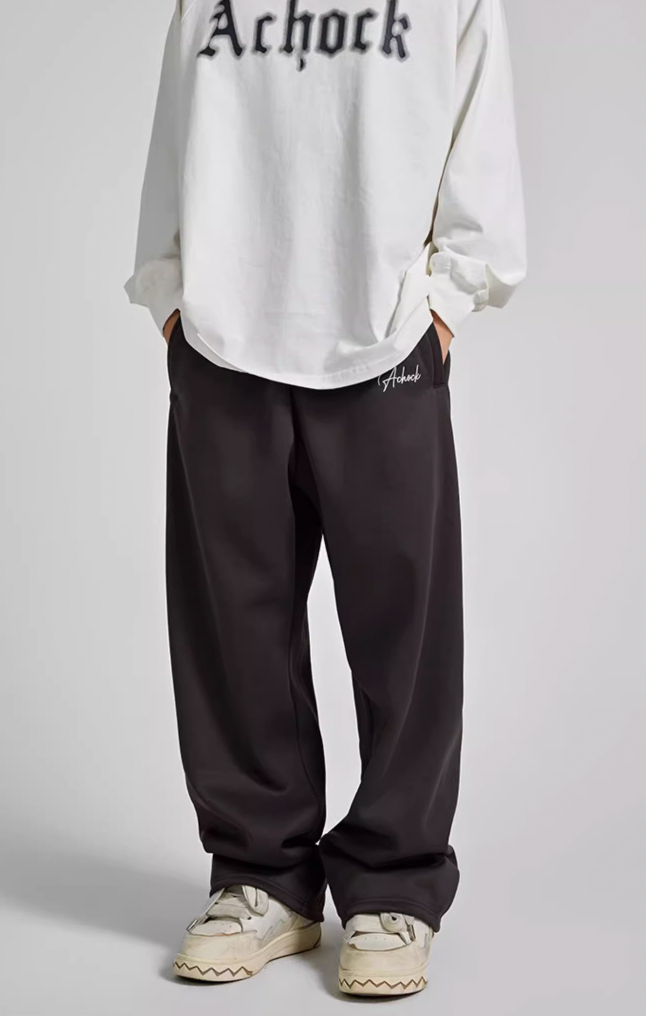 Achock Logo Embroidery Basic Sports Sweat Pants