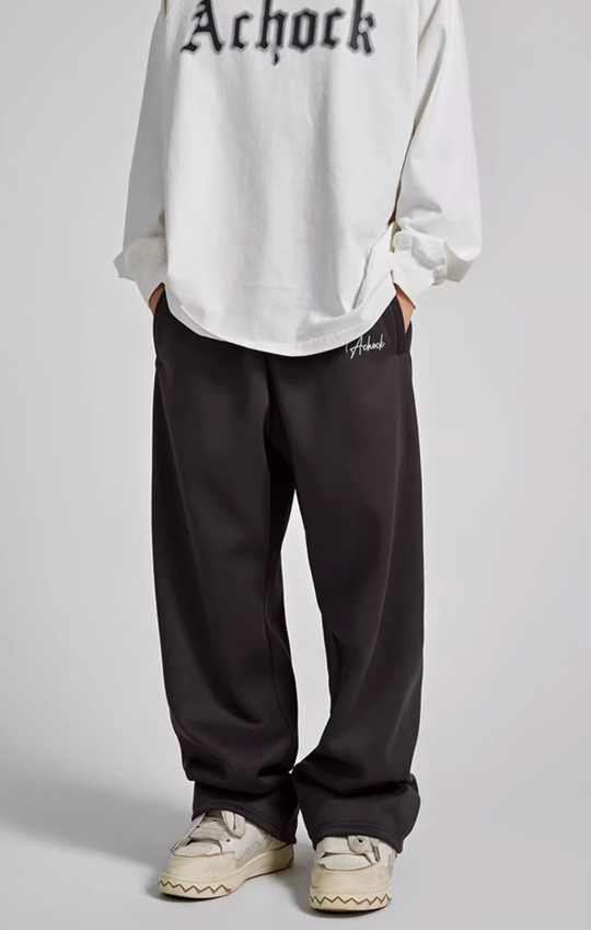 Achock Logo Embroidery Basic Sports Sweat Pants