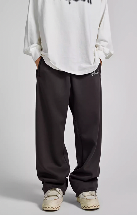 Achock Logo Embroidery Basic Sports Sweat Pants