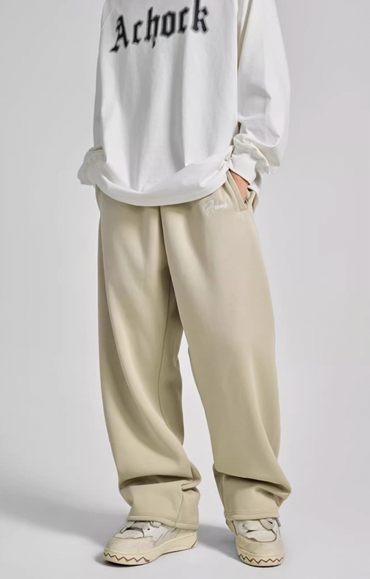 Achock Logo Embroidery Basic Sports Sweat Pants