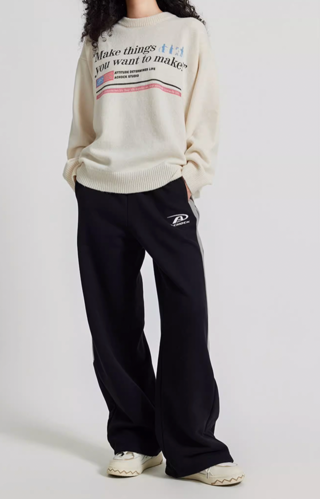 Achock Striped Patchwork Sweat Pants