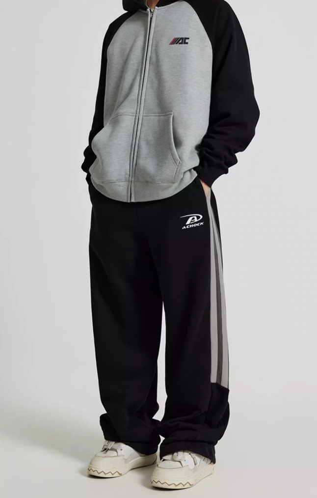 Achock Striped Patchwork Sweat Pants