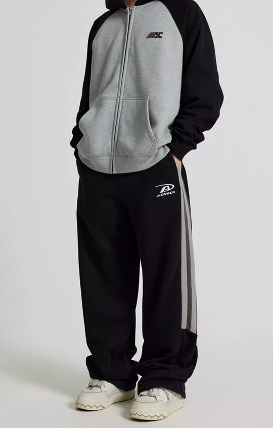 Achock Striped Patchwork Sweat Pants