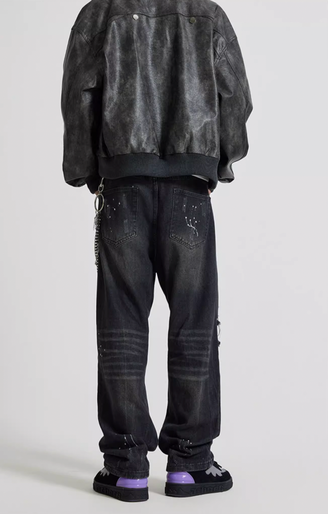 Achock Ripped Washed Vintage Denim Jeans