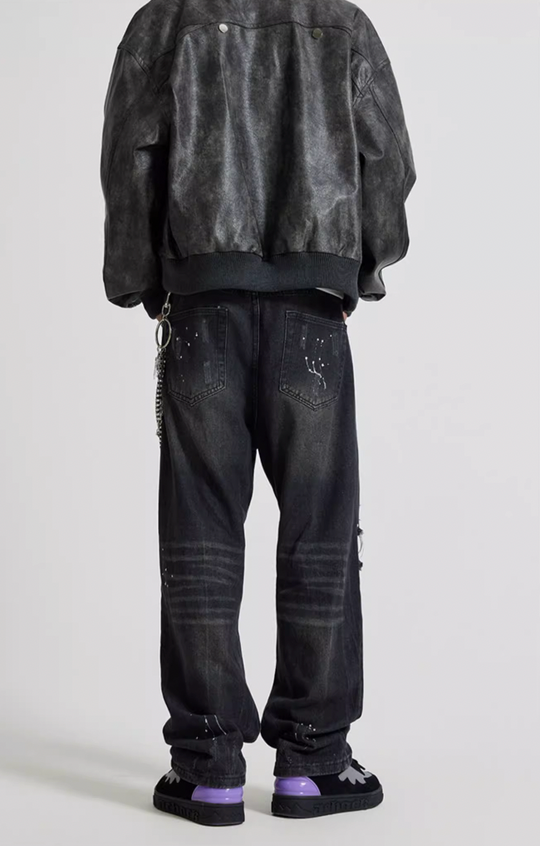 Achock Ripped Washed Vintage Denim Jeans