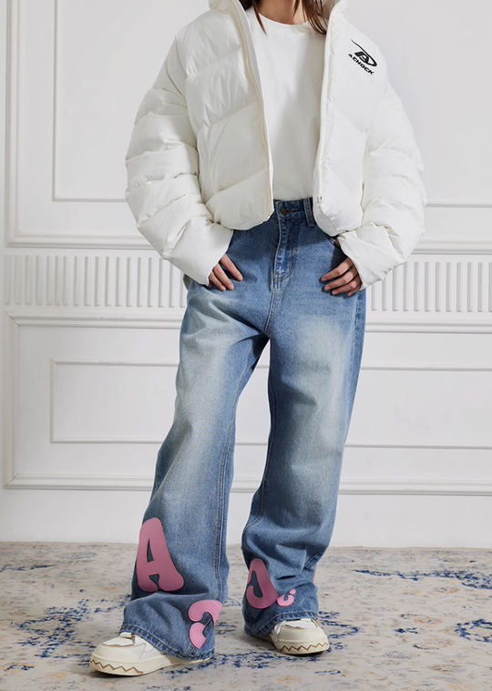 Achock Heavy Embroidered Micro Flare Denim Jeans | Face 3 Face