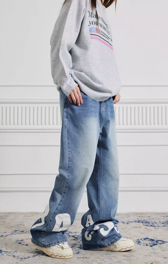 Achock Heavy Embroidered Micro Flare Denim Jeans | Face 3 Face