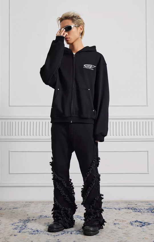 Achock Heavyweight Fringe Micro Flare Denim Jeans | Face 3 Face