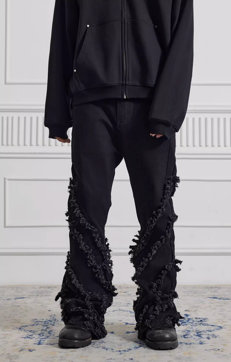 Achock Heavyweight Fringe Micro Flare Denim Jeans | Face 3 Face