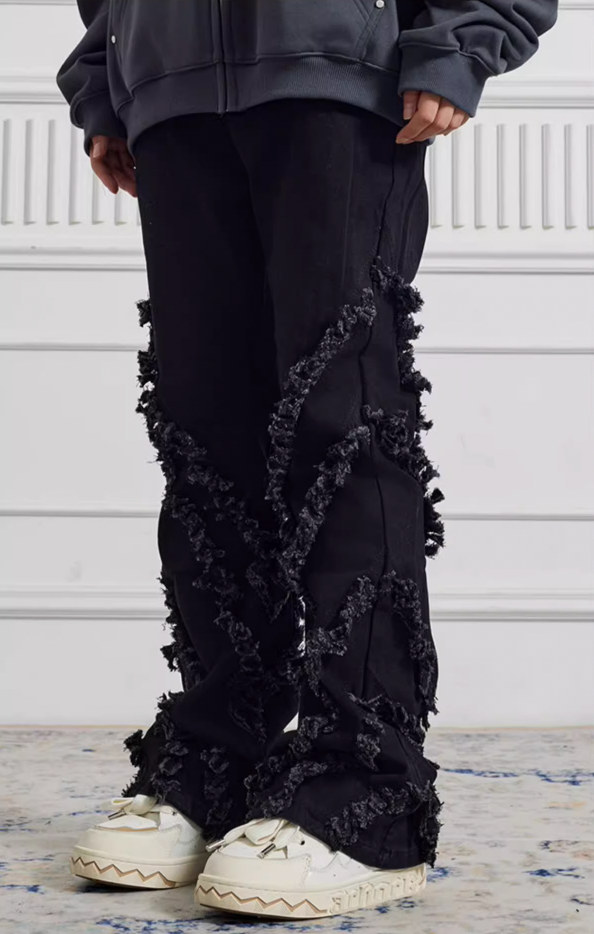 Achock Heavyweight Fringe Micro Flare Denim Jeans | Face 3 Face