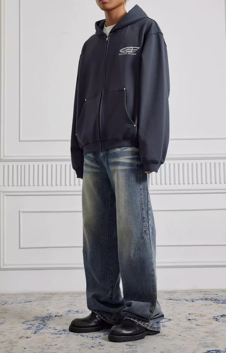 Achock  Washed Straight Wide Leg Denim Jeans | Face 3 Face