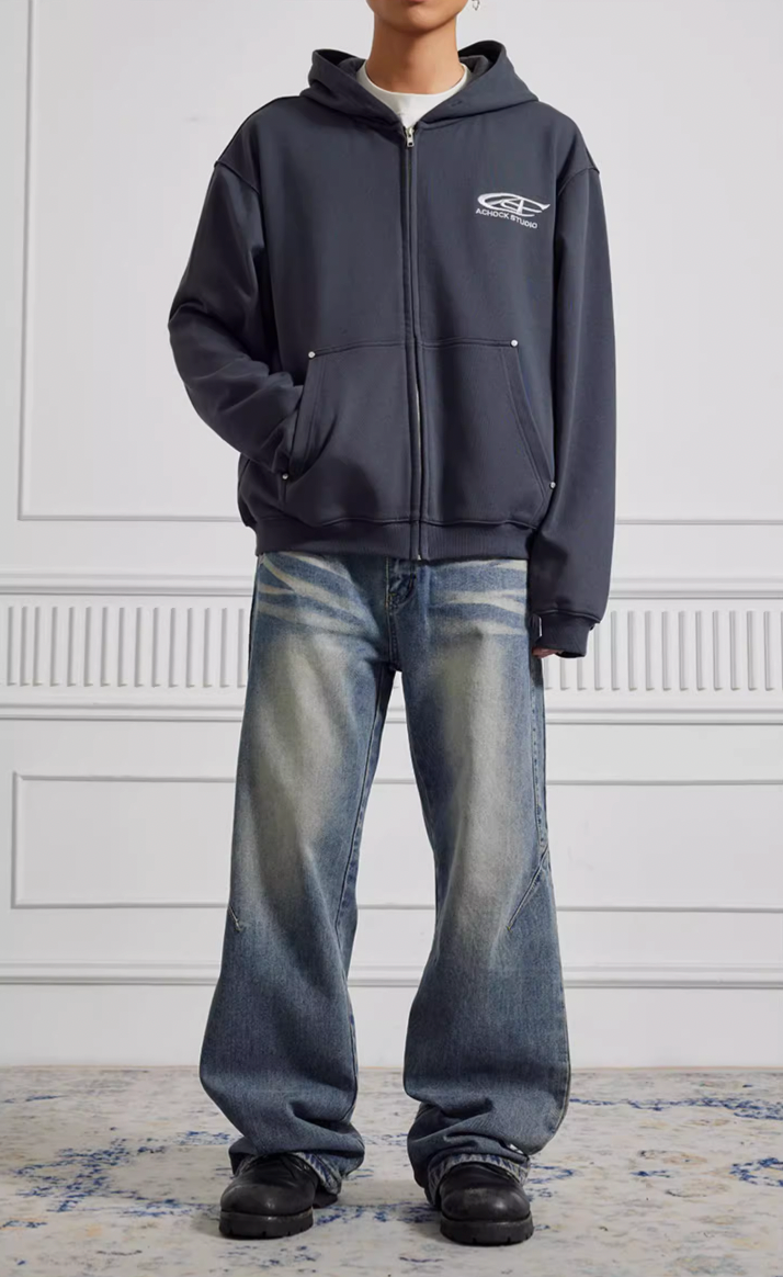 Achock  Washed Straight Wide Leg Denim Jeans | Face 3 Face