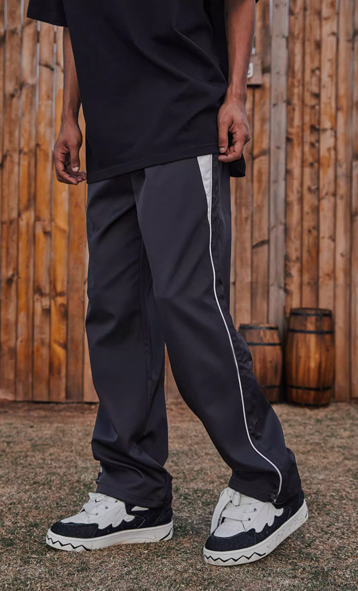 Best Achock Contrast Line Silky Straight Pants | Face 3 Face