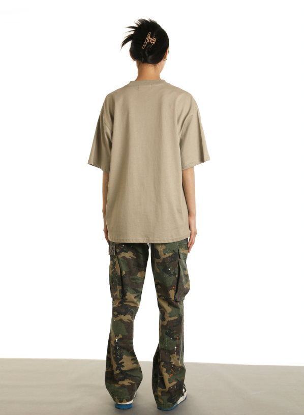 Achock Ink Splash Camouflage Micro Flare Work Pants