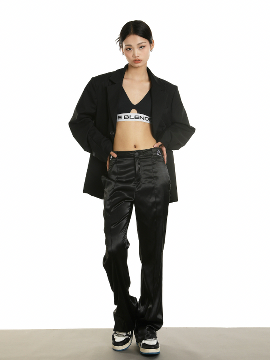 Achock Embroidered Micro Flare Glossy Western Pants | Face 3 Face