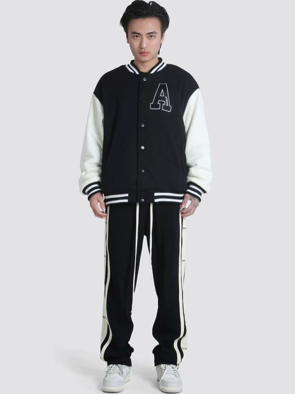 Achock Splicing Logo Side Stripe  Drawstring Sweatpant