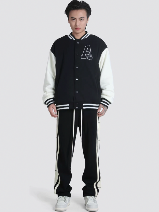 Achock Splicing Logo Side Stripe  Drawstring Sweatpant