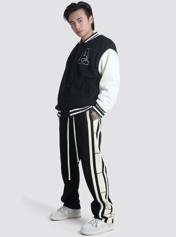 Achock Splicing Logo Side Stripe  Drawstring Sweatpant