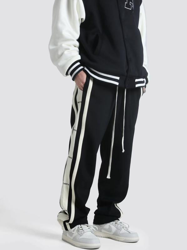 Achock Splicing Logo Side Stripe  Drawstring Sweatpant