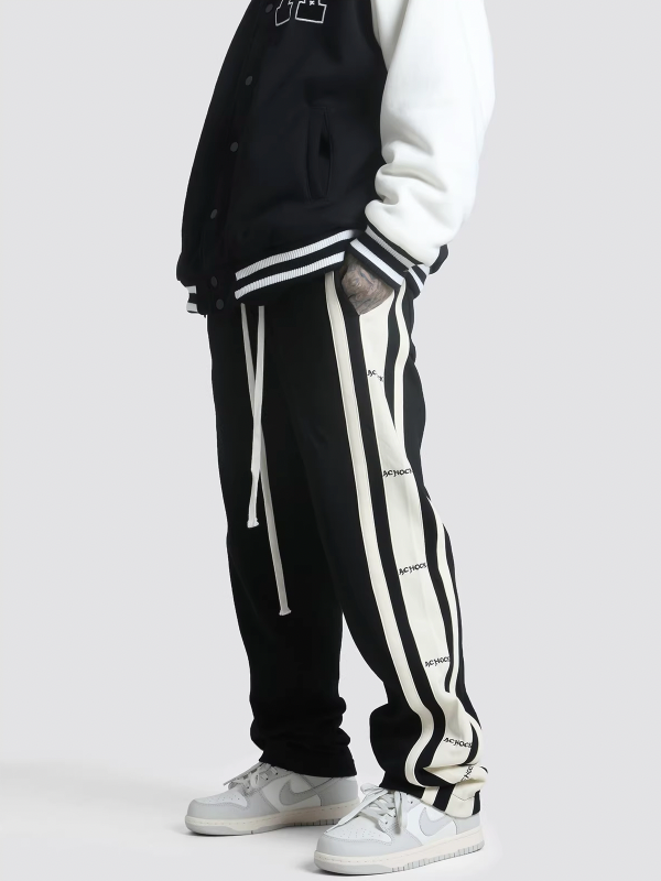 Achock Splicing Logo Side Stripe  Drawstring Sweatpant