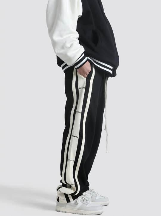 Achock Splicing Logo Side Stripe  Drawstring Sweatpant