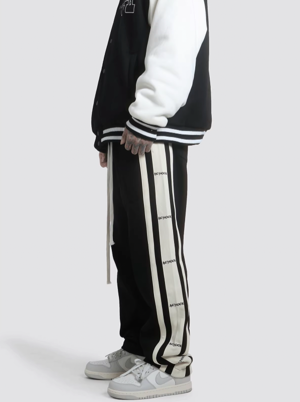 Achock Splicing Logo Side Stripe  Drawstring Sweatpant