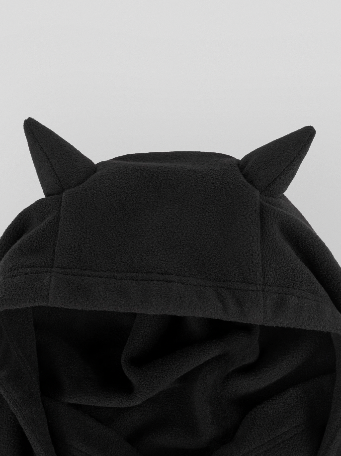 UNDERWATER Logo Embroidered Devil Horn Balaclava Hat