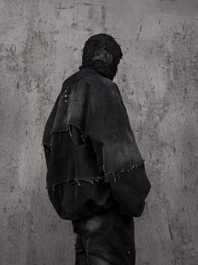 UNDERWATER Deconstructed Distressed Metal Studded Jacket