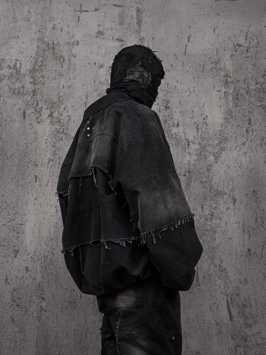 UNDERWATER Deconstructed Distressed Metal Studded Jacket