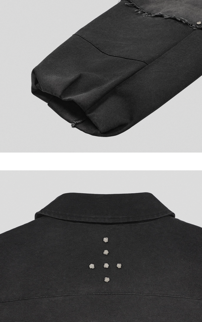 UNDERWATER Deconstructed Distressed Metal Studded Jacket