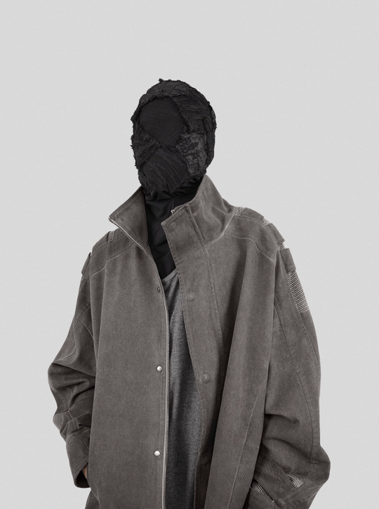 UNDERWATER Dirty Wash Scavenger Mesh Patchwork Bandage Jacket