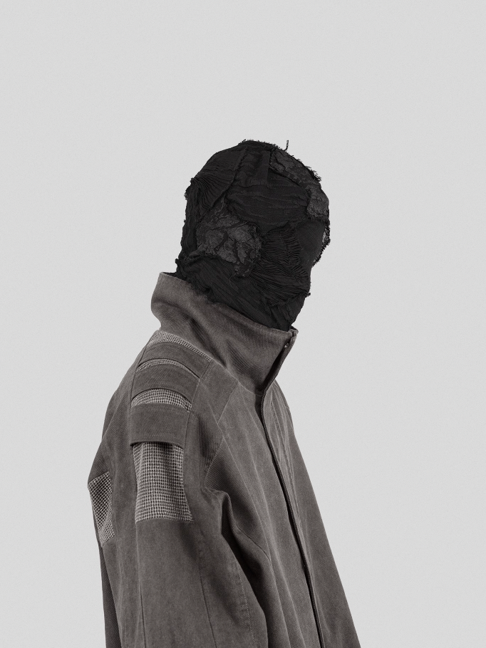 UNDERWATER Dirty Wash Scavenger Mesh Patchwork Bandage Jacket