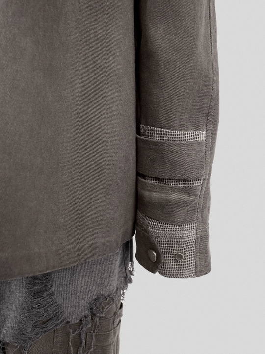 UNDERWATER Dirty Wash Scavenger Mesh Patchwork Bandage Jacket