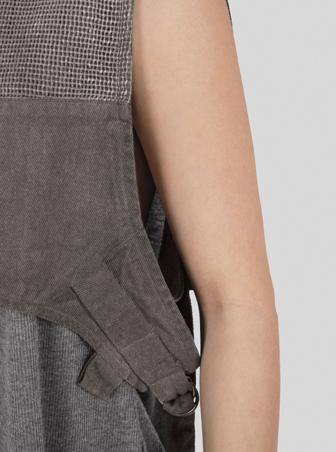 UNDERWATER Wasteland Dirty Scavenger Mesh Patchwork Short Hooded Vest