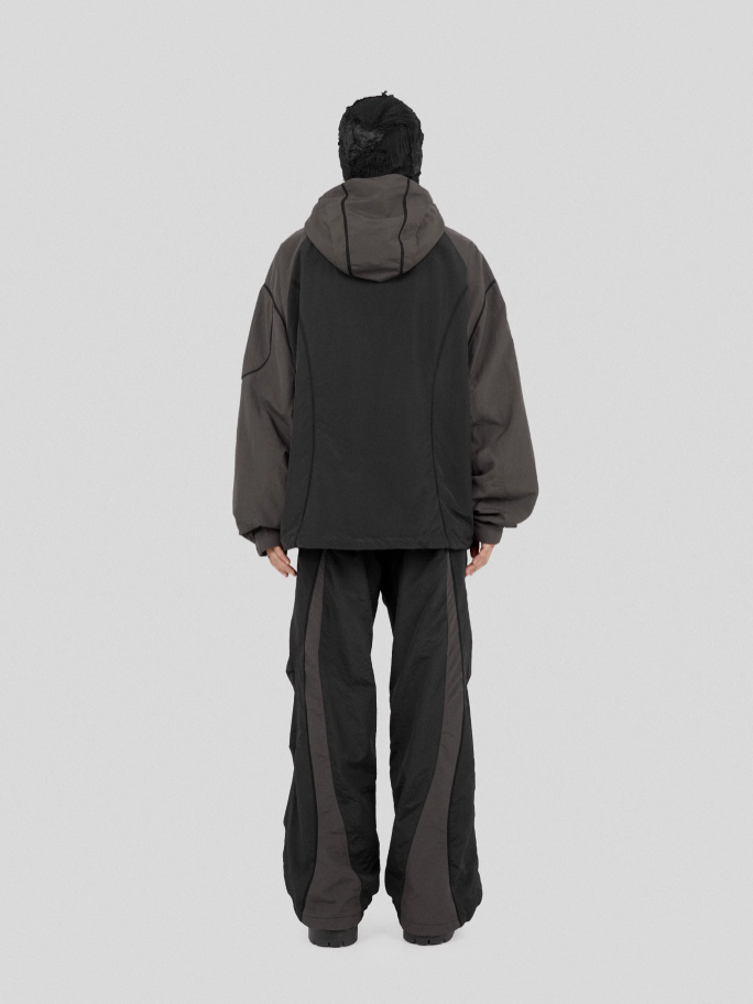 UNDERWATER Color Blocking Mesh Patchwork Punching Jacket