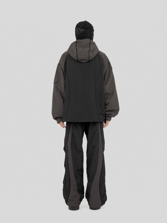 UNDERWATER Color Blocking Mesh Patchwork Punching Jacket