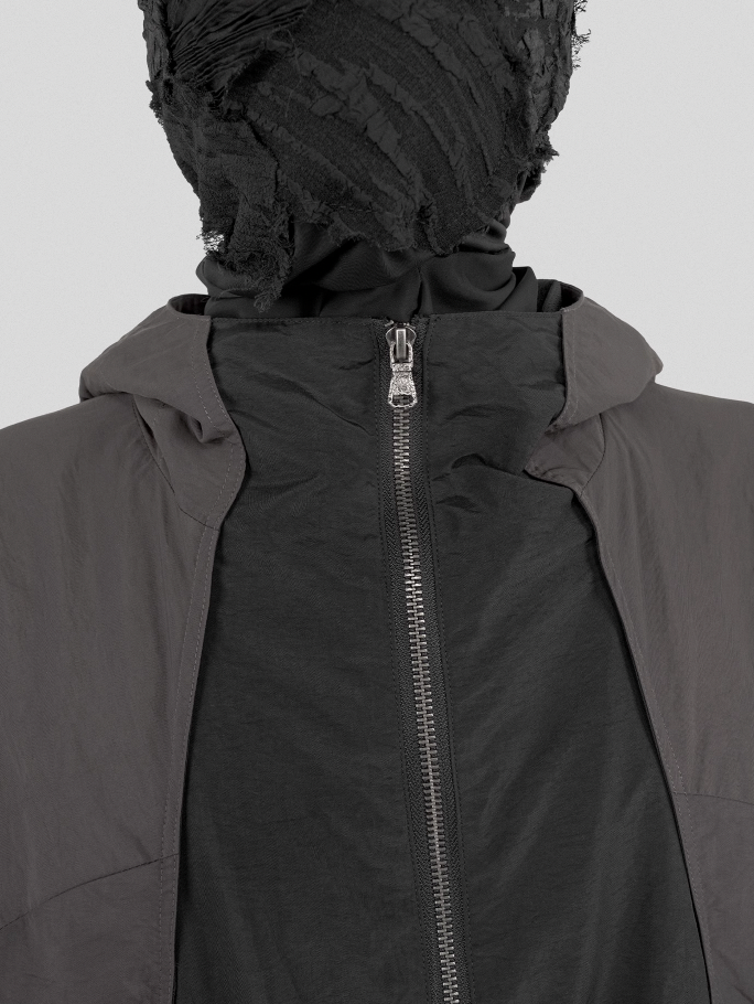 UNDERWATER Color Blocking Mesh Patchwork Punching Jacket