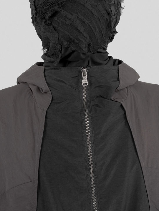 UNDERWATER Color Blocking Mesh Patchwork Punching Jacket