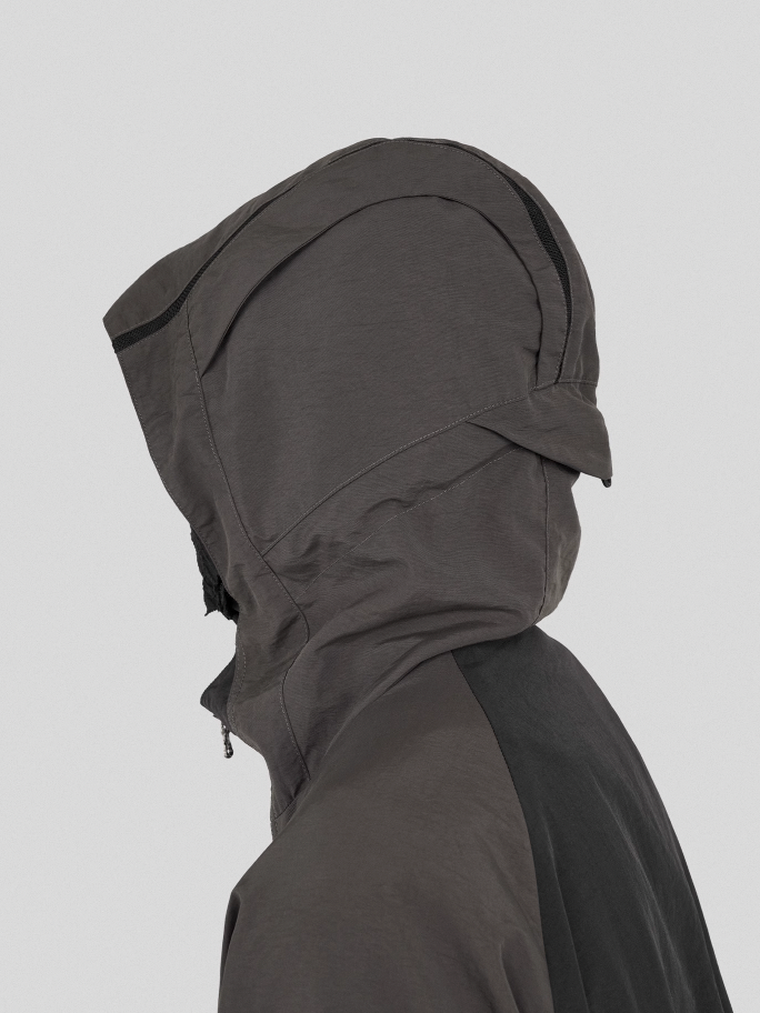 UNDERWATER Color Blocking Mesh Patchwork Punching Jacket